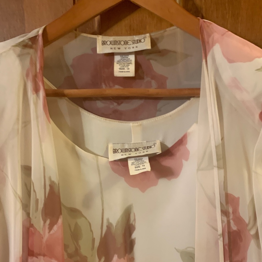 Vintage 2 piece Brownstone Studio elegant tiered dress.